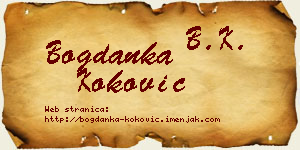 Bogdanka Koković vizit kartica
